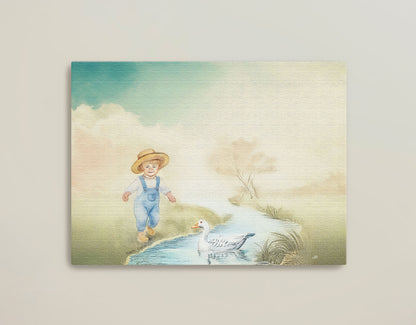 Boy & Goose - Canvas