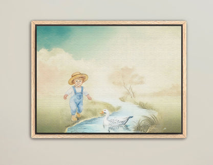 Boy & Goose - Canvas