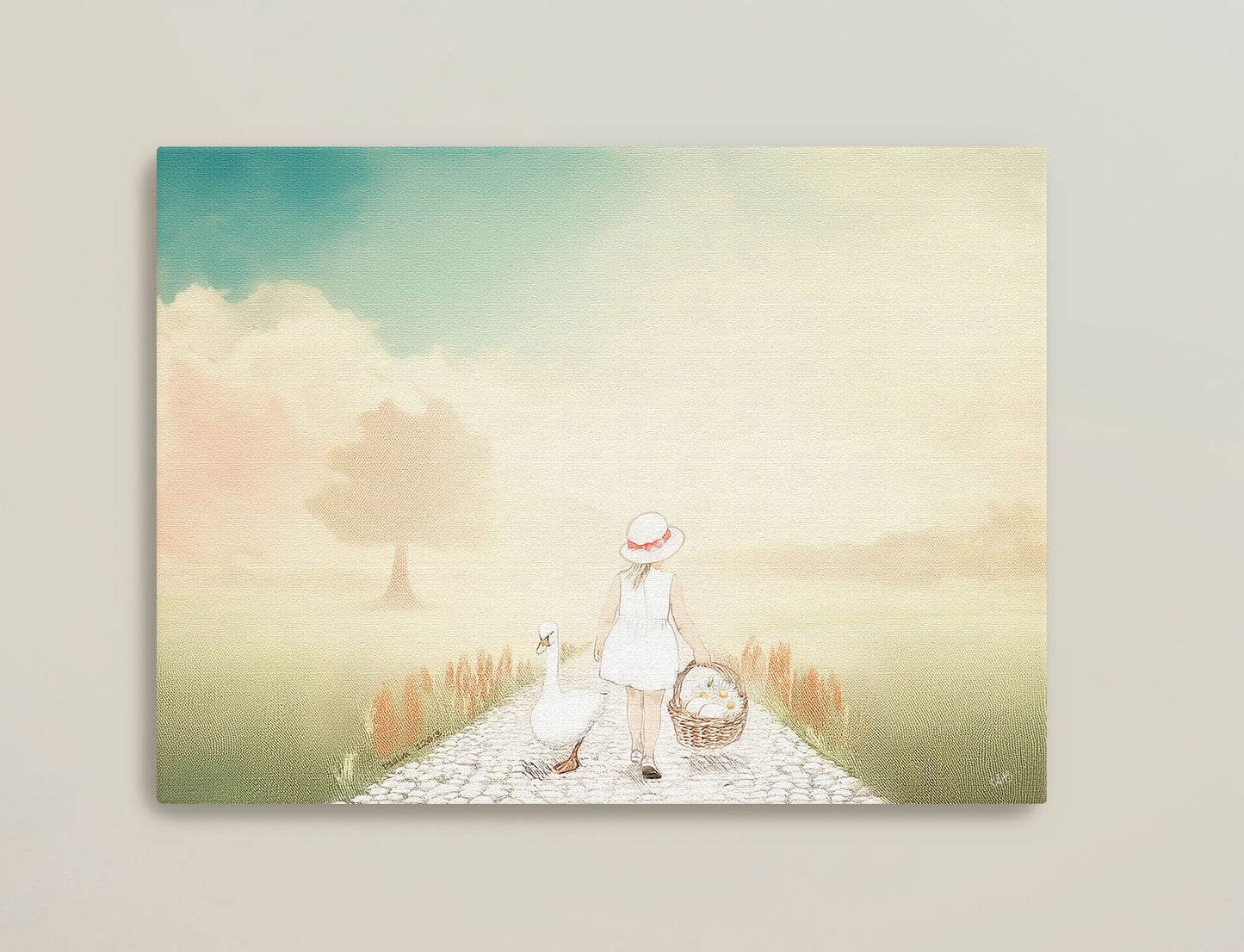 Girl & Goose - Canvas