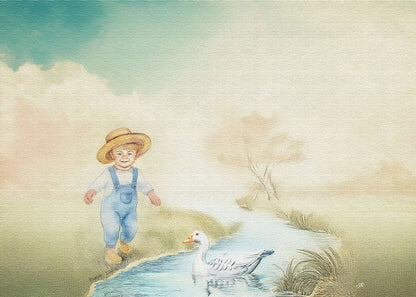 Boy & Goose - Canvas